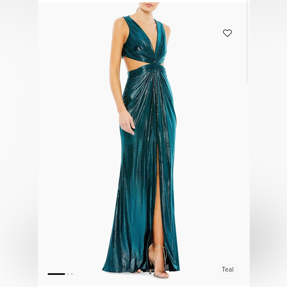 Mac Duggal Lamé Cut-Out Gown